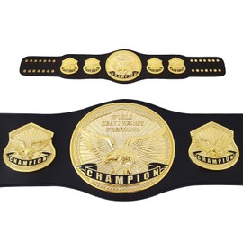 sszhixin Championship Belt Adult, Wrestling Championship Belt, Large Leather Champion Trophy Championship Leather Belt Heavy Award Gift Prize(gold)