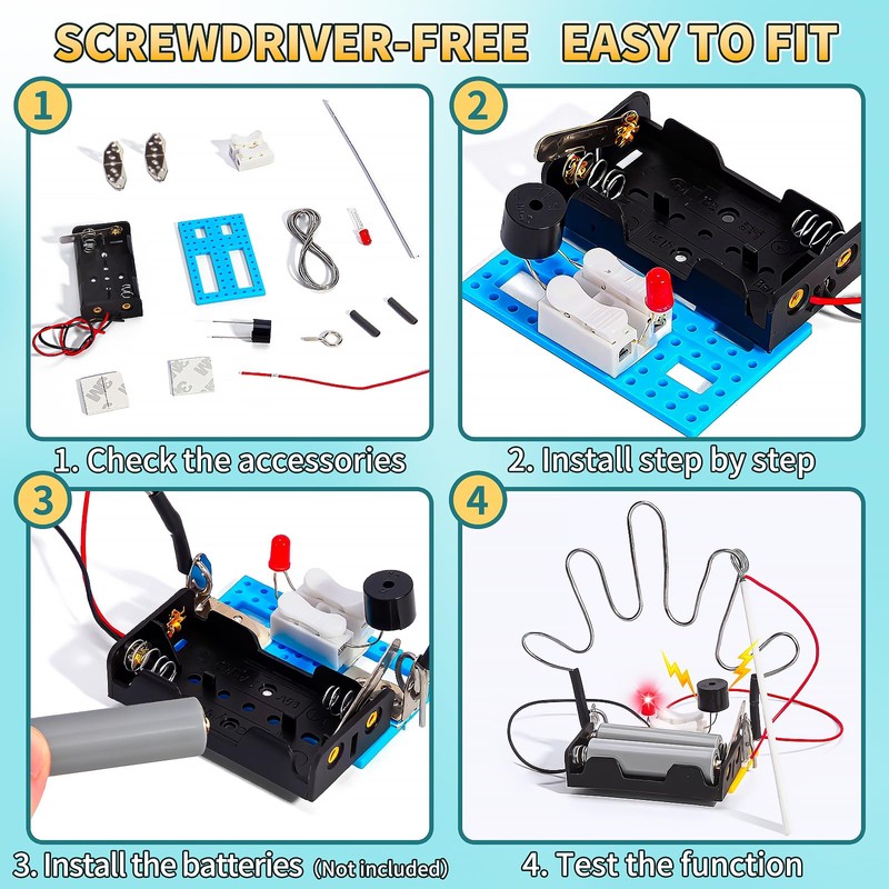 STEM Toy Science Kits, 8 Set Electric Circuit Boy Crafts