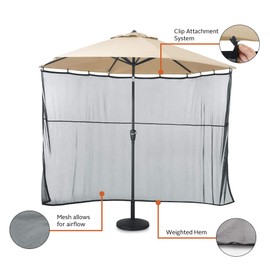 Classic Accessories Water-Resistant 68 Inch Universal Patio Umbrella Shade Screen, Patio Furniture Covers