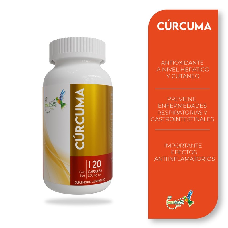 Cúrcuma 120 Caps Best Health Antioxidante Y Antiinflamatorio