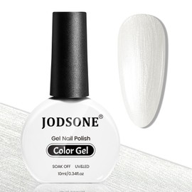 JODSONE JODSONE 10ml White Gel Nail Polish Glitter White Gel Polish All Seasons Neutral Soak Off U V Lamp White Nail Polish Nail Art Manicure Salon DIY Home