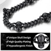 Mens Black Curb Chain Celtic Skull Necklace Gothic Style Cuban