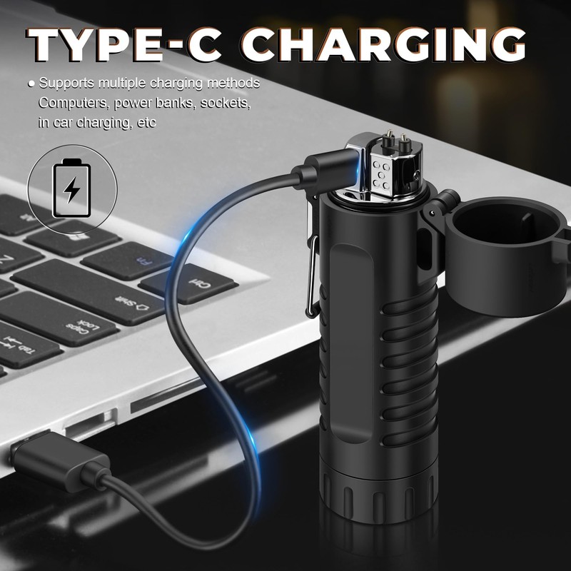 Lafagiet Electric Lighter, USB C Rechargeable, with LED Battery Display,