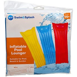 A to Z Swim&Splash Inflatable Pool Lounger, 183 cm x 69 cm, Multi-Colour, Age 14+, for Pool Beach Garden