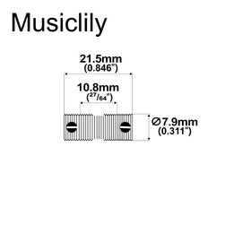 Musiclily Ultra Full Solid Brass Knurled Threaded Vintage Saddles for Fender Tele Style Electric Guitar, Black Screws (Set of 3)