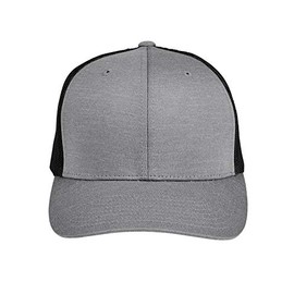 Team 365 by Yupoong® Adult Zone Sonic Heather Trucker Cap OS DK GRY HTH/ BLK