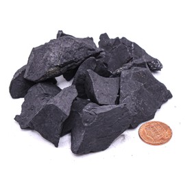 32oz (2LBs) Karelian Shungite Medium Stones Raw Rough Minerals Water Stone Natural Reiki Crystal Rock Tumbling and Lapidary Specimens