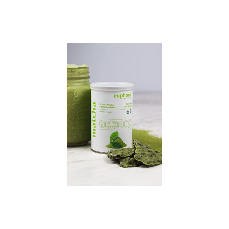 Té Matcha Orgánico Euphoria Superfoods 50 g Polvo Deshidratado Premium