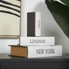 Deco 79 Wooden Paris, London, New York Storage Faux Storage