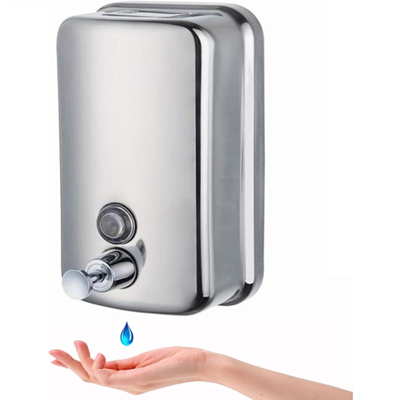 2 Pack Commercial Soap Dispenser Wall Mount Stainless Steel Manual