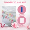 Shimmerz Pack of 24 Medium Almond False Nails with 3D