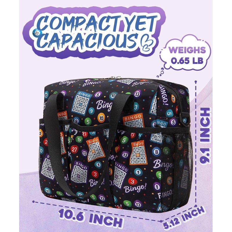 Bingo Bag with Pockets for Daubers Dabbers Dobbers Dotters -
