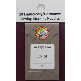 30 Organ 15X1ST Flat Shank Home Embroidery Machine Needs with Large Eye ~ Multiple Sizes! (Metric 90/14 (Ball Point))