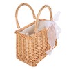 WHAMVOX Boho Style Woven Rattan Basket Purse Drawstring Closure for
