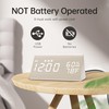 Digital Alarm Clock, with Wooden Electronic LED Time Display, 3