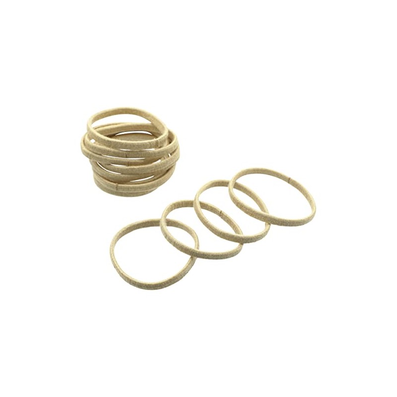 Blonde Large Flat Hair Elastics, Renewable Bamboo, Pack of 12