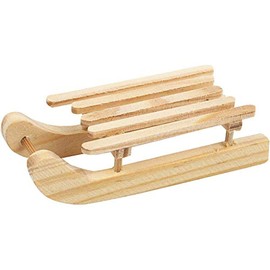 greedeko Set of 2 Sledges for Crafts, 6 x 2 Wood, DIY Decoration, Mini Miniature