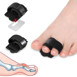 GGUFAY Hammerzehen Korrektoren, Hallux Valgus Korrektur, Hammerzehen Zehenbandage, Zehenschiene für korrigieren Gekrümmte Zehen, Zeh Gebrochen, Damen & Herren, 2 Stück (Schwarz)