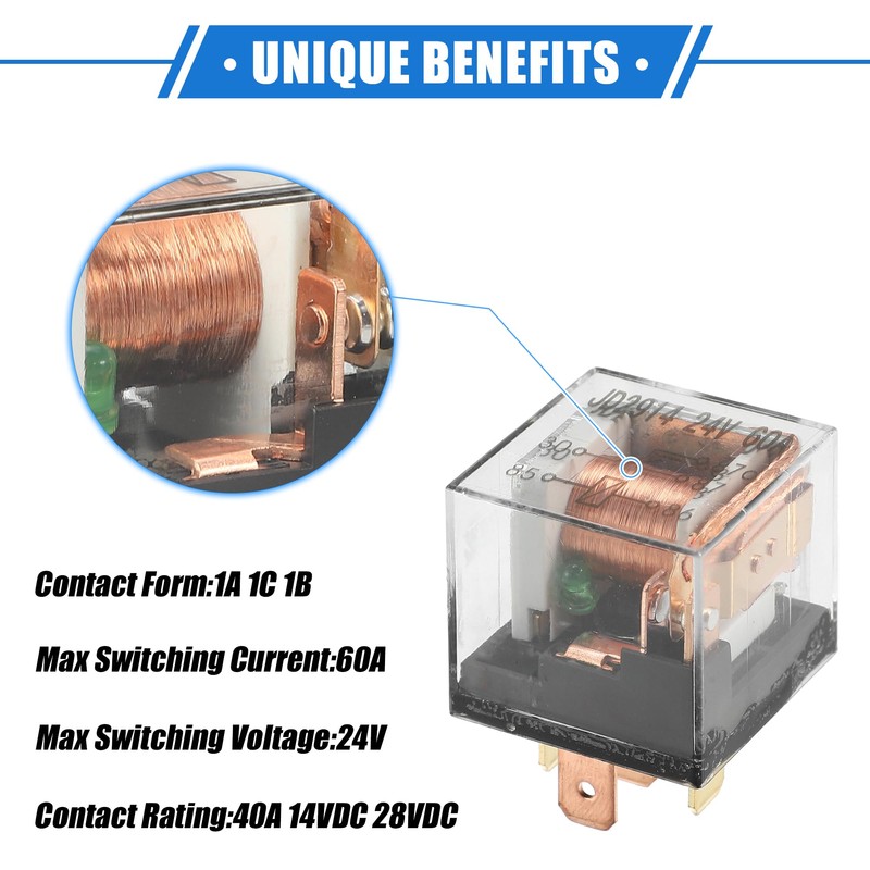 A ABSOPRO Pack of 5 Waterproof Relay DC 24 V