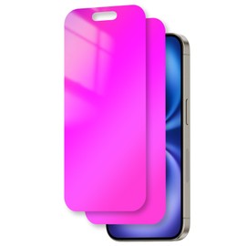 Juvraixo Juvraixo for iPhone 16 Privacy Screen Protector 6.1 Inch Anti Blue Light for 16 Tempered Glass 28 Rose red Gradient Anti-Spy Easy Installation Full Coverage Anti-Scratch