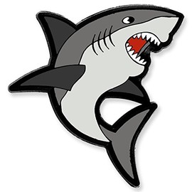 PinMart's Shark Ocean Animal Enamel Lapel Pin – 1 Piece