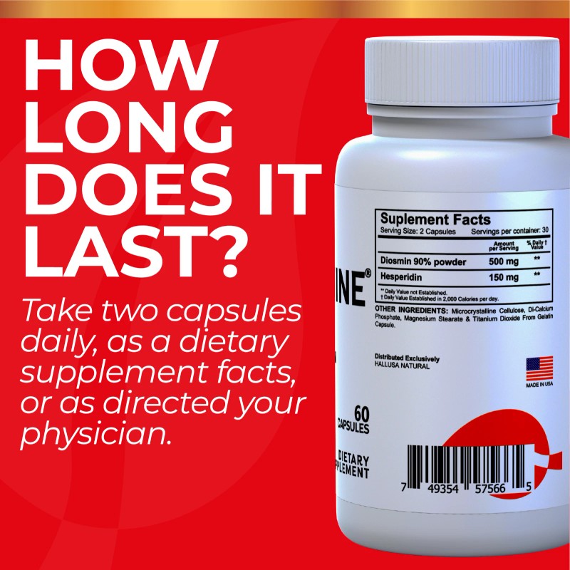 Hallosmine ULTRA Diosmin Hesperidin + FREE Cream Veins 4 oz