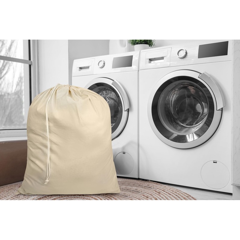 Lenenz 4 Pack Reusable Laundry Bags - 100% Cotton Multi