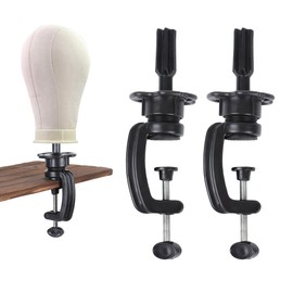 Demides Desktop Head Stand Cosmetology Manikin Head Standard Holding, Cosmetology Manikin Stand Mannequin Head Holder, Wig Mannequin Head Stand Desk Table Clamp Holder(2 Pack)