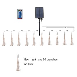 Dreamworth 10 Pcs Total 600 LED Firework Copper Wire Lights, Fairy Twinkle Lights Solar String Lights 8 Modes Waterproof Starburst Lights for Christmas, Birthday, Bedroom, Corridor Patio, Wedding