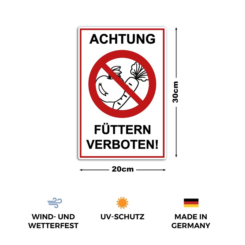 Strobo Achtung Füttern verboten ! Sign, 20 x 30 cm,