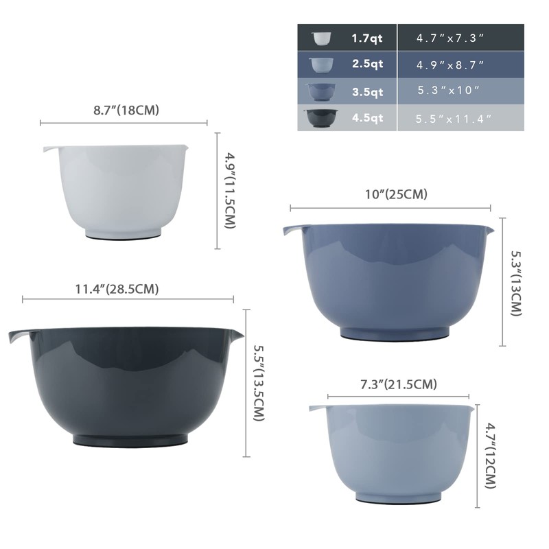 BoxedHome Mixing Bowl Set Mixing Bowl Set Plastic Salad Bowl