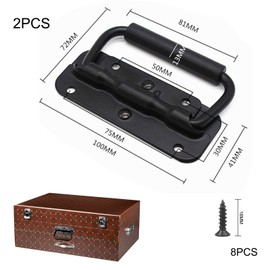 Vasemele Spring-Loaded Crate Handle 2 Pieces Folding Handle 100 mm Folding Handles Carry Handles Hardware Boxes Handle Carry Handle Box Handle Handles Pull with Insulated Rubber Handle Cover for