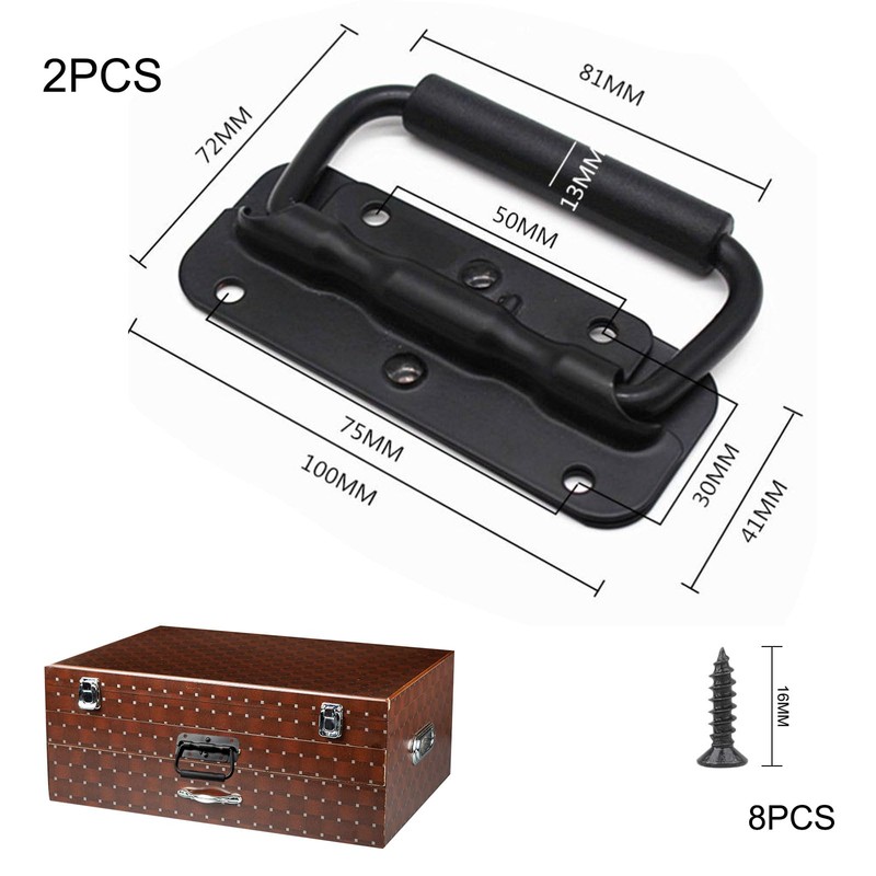 Vasemele Spring-Loaded Crate Handle 2 Pieces Folding Handle 100 mm