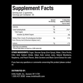 Invite Health Fiber Inulin Gummy - Digestive Support and Cardiovascular Health - 60 Gummies (1)