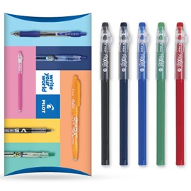 Pilot FriXion Ball Stick 07-0.7mm Nib Tip - Erasable Gel Ink Pens - In Pillow Packaging (Professional Wallet of 5)