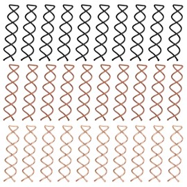 30 Pcs Spiral Hair Pins, 3 Colors Spin Pins Twist Hair Pins Alloy Spiral Bobby Pins Corkscrew Hair Pins Bun Twist Spiral Hair Pins with Non-scratch Rounded Tips for Women
