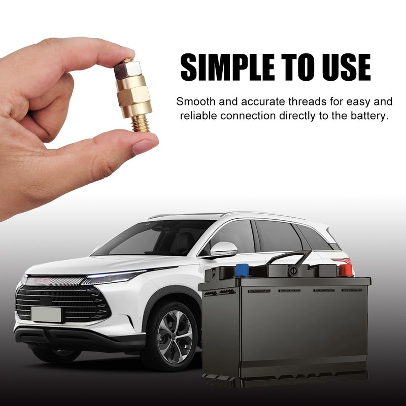 Ohleats 2 PCS Side Post Battery Terminal Bolt 3/8"-16, Brass