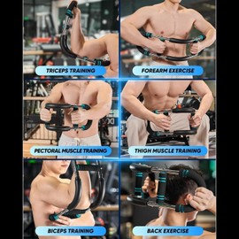 2025 Adjustable Spring Resistance Twister Arm Trainer with Spring Resistance - Portable Forearm Chest Triceps Trainer for Home Gym (3-Stage Resistance Detachable Design) (Indifferent Ash, 60-120 lb)