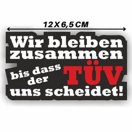 folien-zentrum - 2 x Bis der TÜV 12 x 6.5 cm - High-Quality Sticker Car Tuning - OEM & JDM Car Sticker - Funny Stickers for Car - Stickerbomb - Car Sticker - Made in Germany (2)