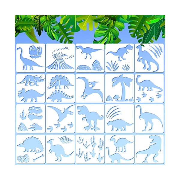 20 Pieces Stencils for Painting Reusable Animal Plant Music Stencil