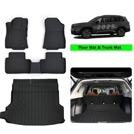 SANBAN-AXE Floor Mats for Subaru Forester 2025 (Non Hybrid) with Trunk Mat TPE All Weather Protection Car Floor Liners with Cargo Liners-Black