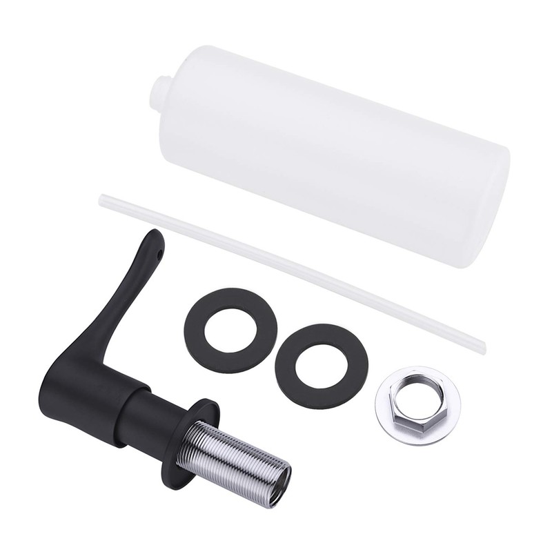 BZOOSIU Kitchen Sink Soap Dispenser Black Solid Brass Pump Head