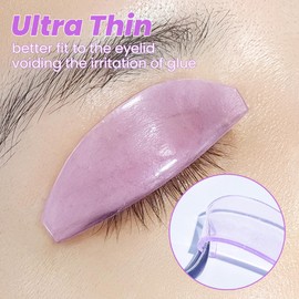 PERMANIA Lash Lift Pads Softening, 2Pcs Professional Korean Lash Lift Self Sticky & Ultra Thin for No.1 Perm Lotion (Purple)