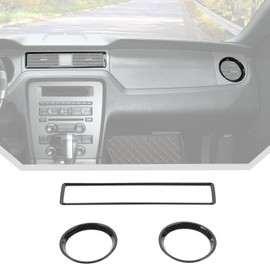 JeCar 3pcs for Mustang Carbon Fiber Interior Trim Kit for Ford Mustang 2010-2014 Dash Air Vent Trim Accessories