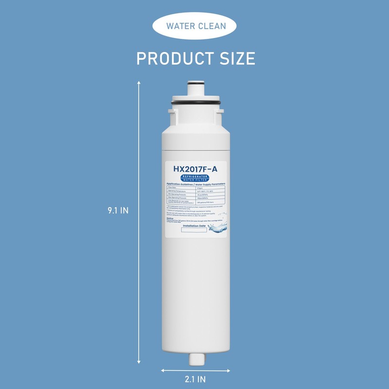 HX2017FR-A Water Filter Cartridge Compatible with Hisense HRF266N6CSE1, HRF266N6CSE, HRF209N6CSE,