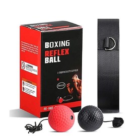 Boxing Reflex Ball Training Set with Headband, 3 Difficulty Balls, Adjustable Headband with D-Ring, Premium Quality Training Equipment