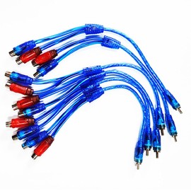 6PCS 12" RCA Audio Jack Cable Y Splitter Adapter 1 Male to 2 Female Plug