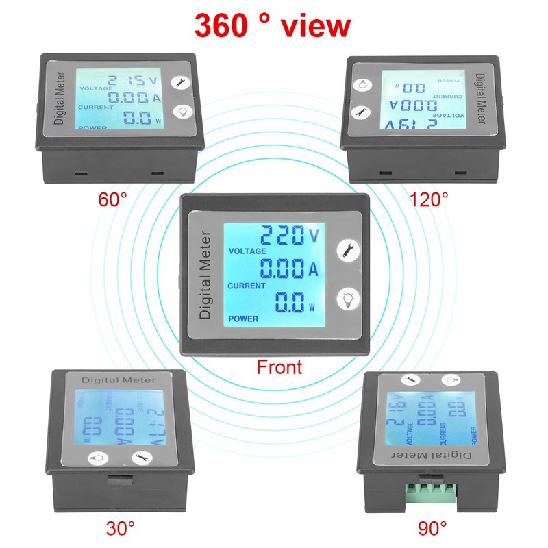 Lazmin Mini LCD Digital Current Voltmeter Ammeter AC 80-260V 100A