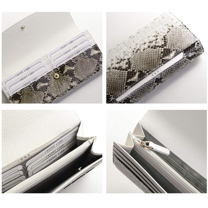 Sankyo Shokai Long Wallet, Python, Men's, Women's, Thin, Genuine Leather,