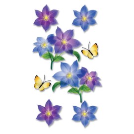 Jolee's SPJV011 Boutique Vellum Layered Dimensional Stickers, Purple Flowers